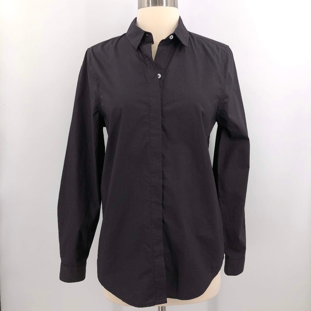 Everlane Black Collared Button Down Blouse